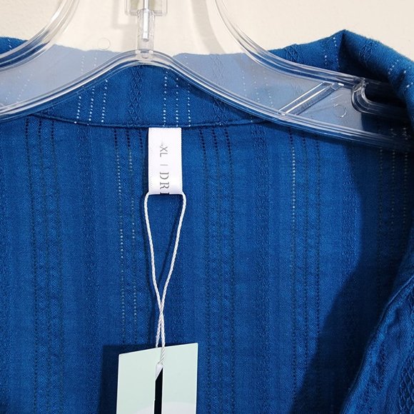 Dressfo NWT faux wrap front tab sleeve v-neck blouse woman's size 10 - Picture 9 of 10